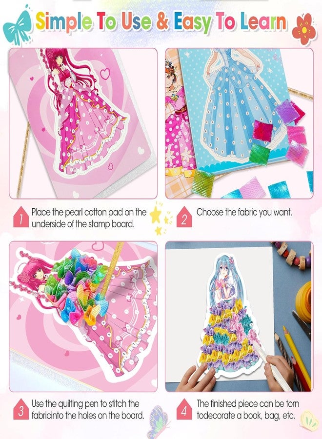Kidology Princess DIY Mosaic Art & Painting Kit for Girls - Fun Poke Art Dress Decoration Activity with Colorful Textured Pieces, Creative Hand-Painted Craft Toy for Girls, Perfect for Birthday Gifts - Image 2
